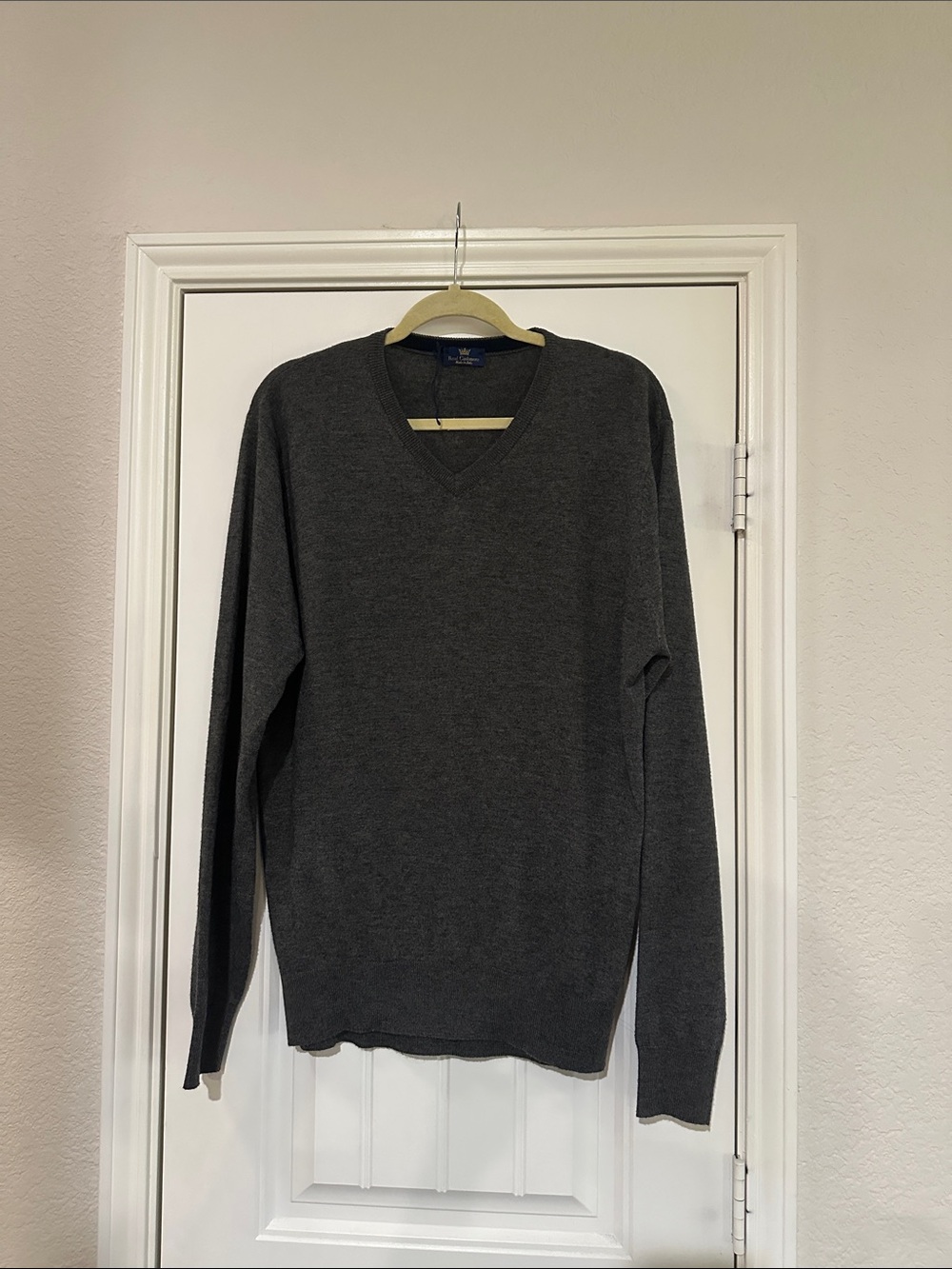 Men's V-Neck Charcoal Gray Sweater